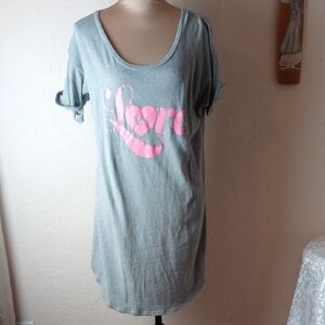 Victoria's Secret Gray Nightshirt with Pink Heart